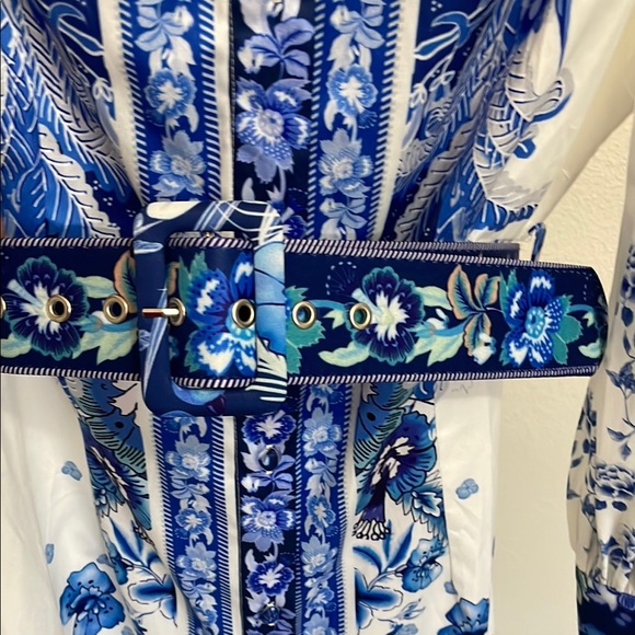 NWT Fashion Nova Blue and White Floral Dress - Picture 10 of 16